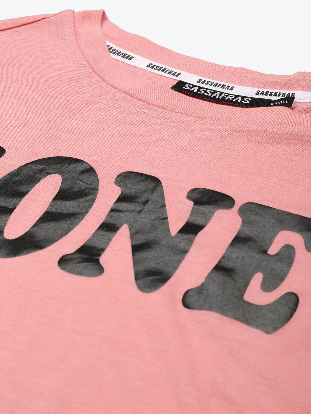 Pink HONEY Print Puff Sleeve T-Shirt