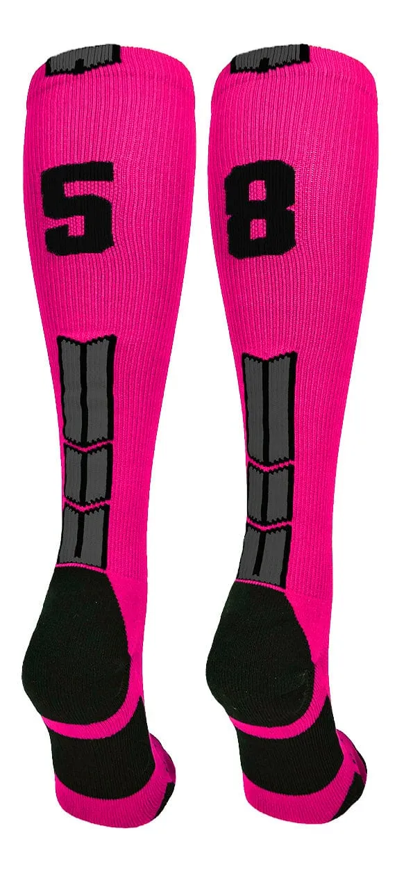 Player Id Jersey Number Socks Over the Calf Length Neon Pink Black