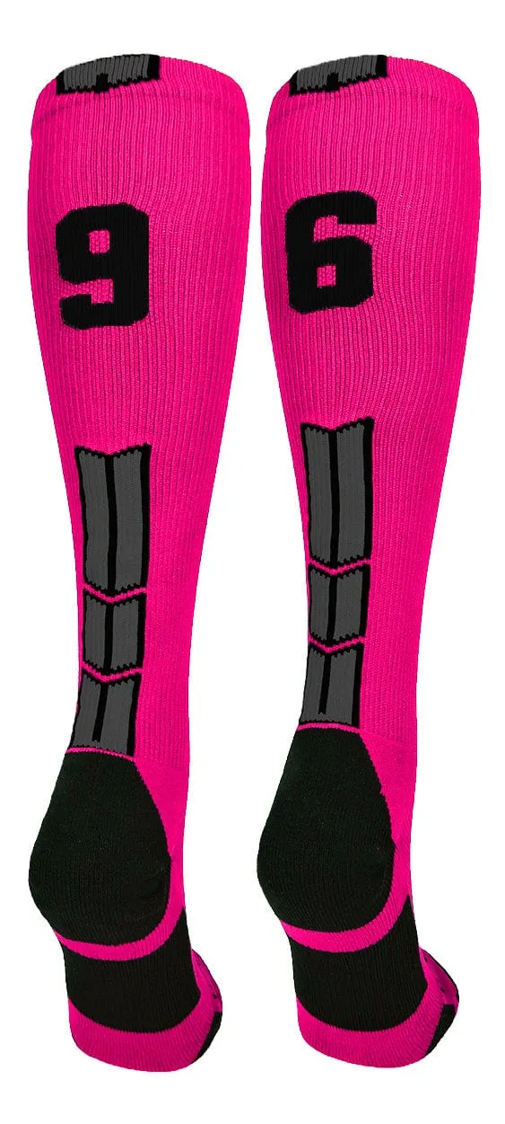 Player Id Jersey Number Socks Over the Calf Length Neon Pink Black