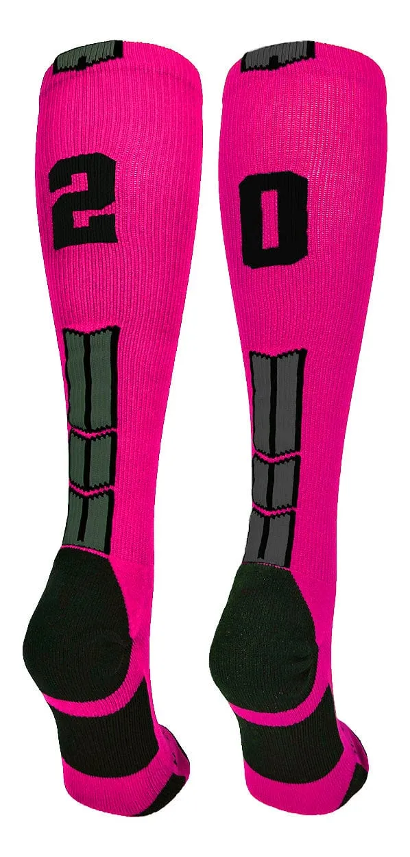 Player Id Jersey Number Socks Over the Calf Length Neon Pink Black