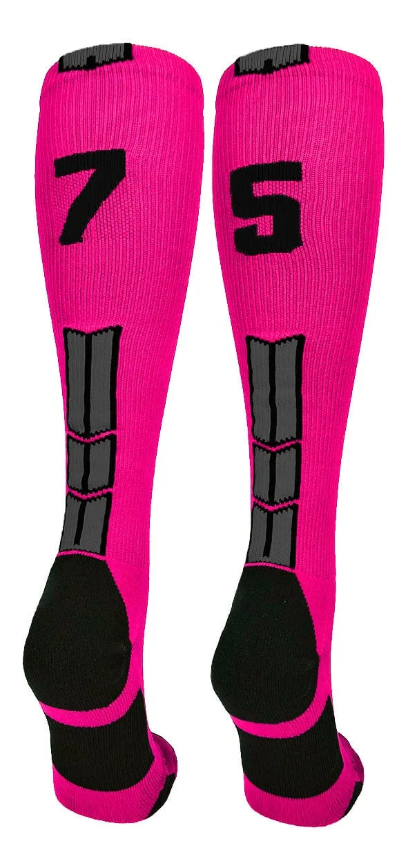 Player Id Jersey Number Socks Over the Calf Length Neon Pink Black