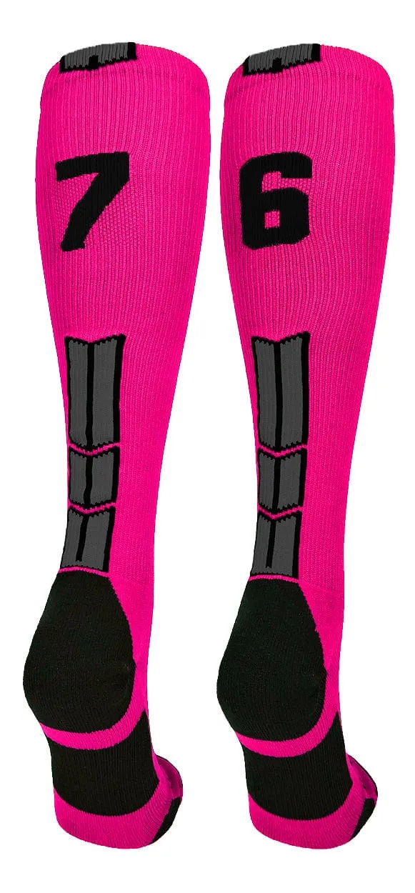 Player Id Jersey Number Socks Over the Calf Length Neon Pink Black