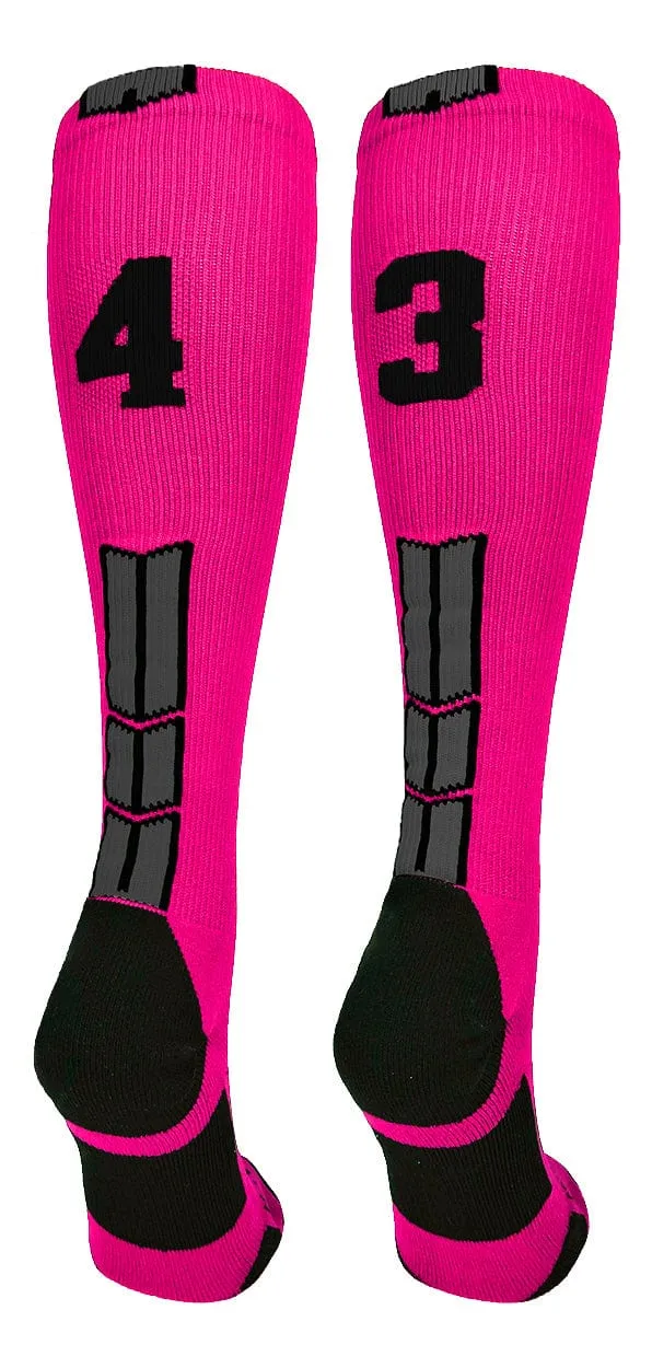 Player Id Jersey Number Socks Over the Calf Length Neon Pink Black