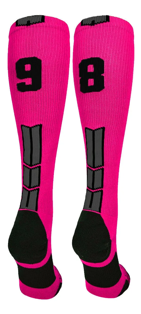 Player Id Jersey Number Socks Over the Calf Length Neon Pink Black