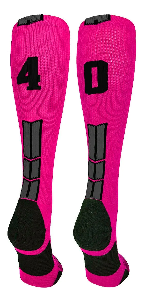 Player Id Jersey Number Socks Over the Calf Length Neon Pink Black