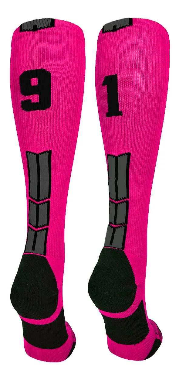 Player Id Jersey Number Socks Over the Calf Length Neon Pink Black