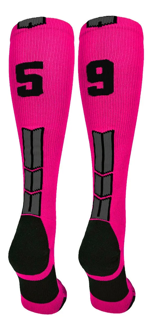 Player Id Jersey Number Socks Over the Calf Length Neon Pink Black