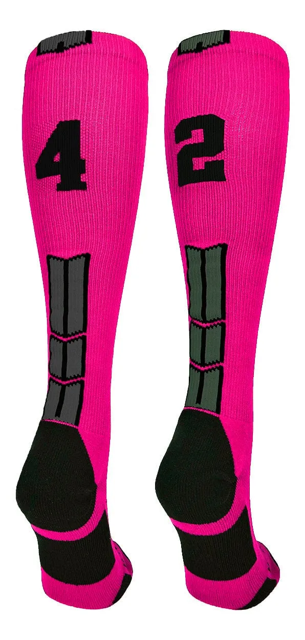 Player Id Jersey Number Socks Over the Calf Length Neon Pink Black