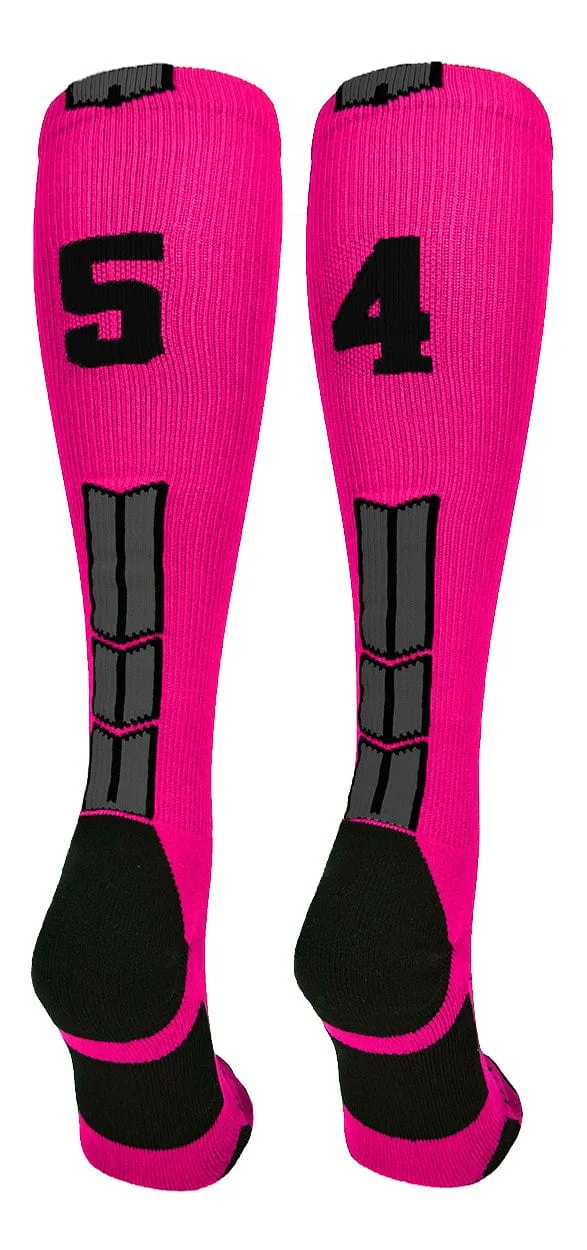 Player Id Jersey Number Socks Over the Calf Length Neon Pink Black