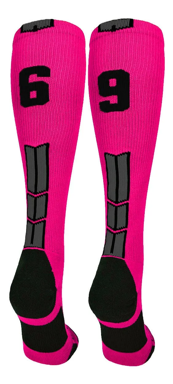 Player Id Jersey Number Socks Over the Calf Length Neon Pink Black