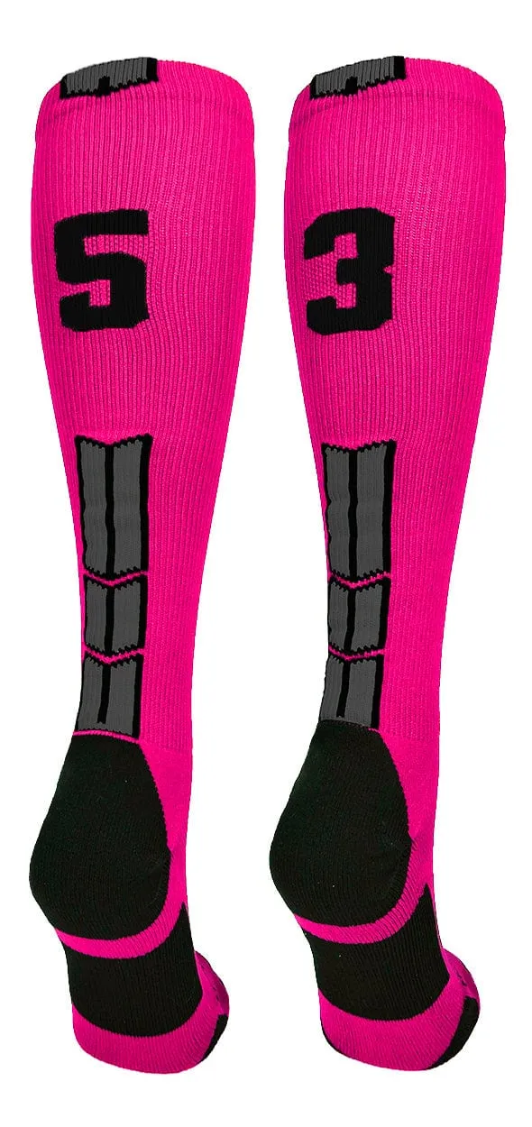 Player Id Jersey Number Socks Over the Calf Length Neon Pink Black