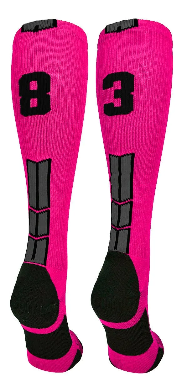 Player Id Jersey Number Socks Over the Calf Length Neon Pink Black