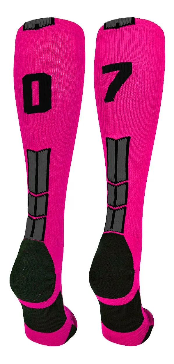 Player Id Jersey Number Socks Over the Calf Length Neon Pink Black