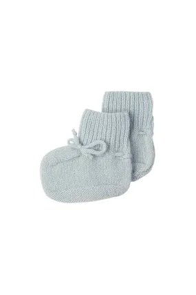 Powder Blue Hand Knitted Cashmere Baby Booties