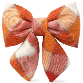 Pumpkin Spice Plaid Flannel Lady Dog Bow