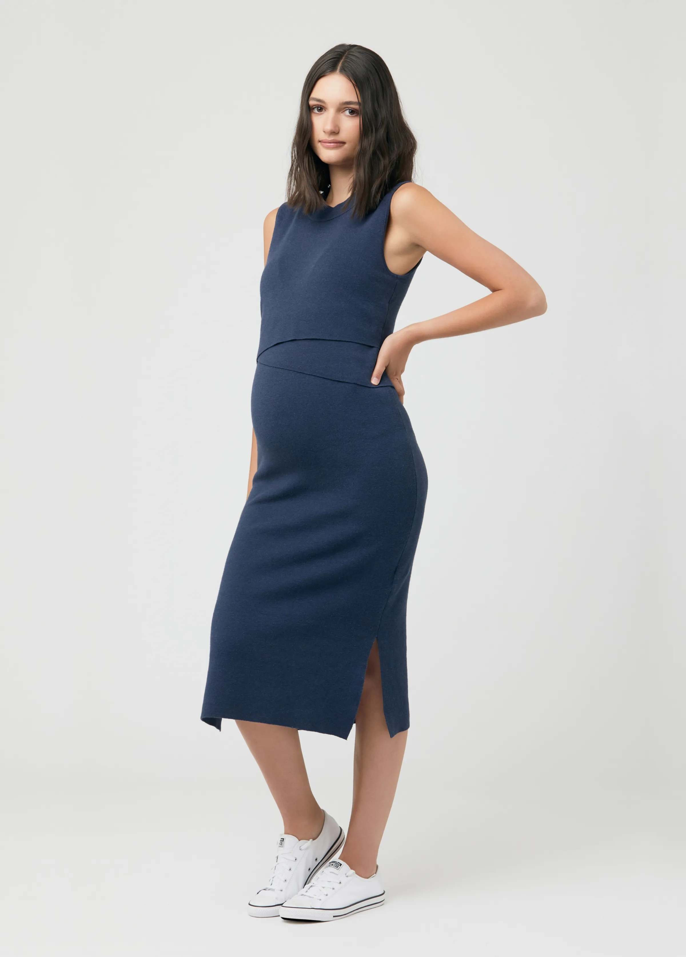 Ripe Maternity Layered Knit Nursing Dress