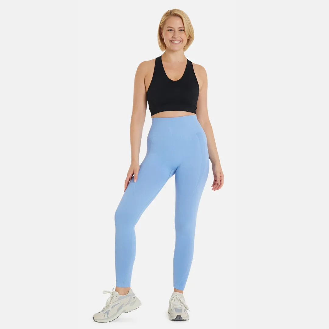 Seamless Compression Leggings V2 in Azure Blue