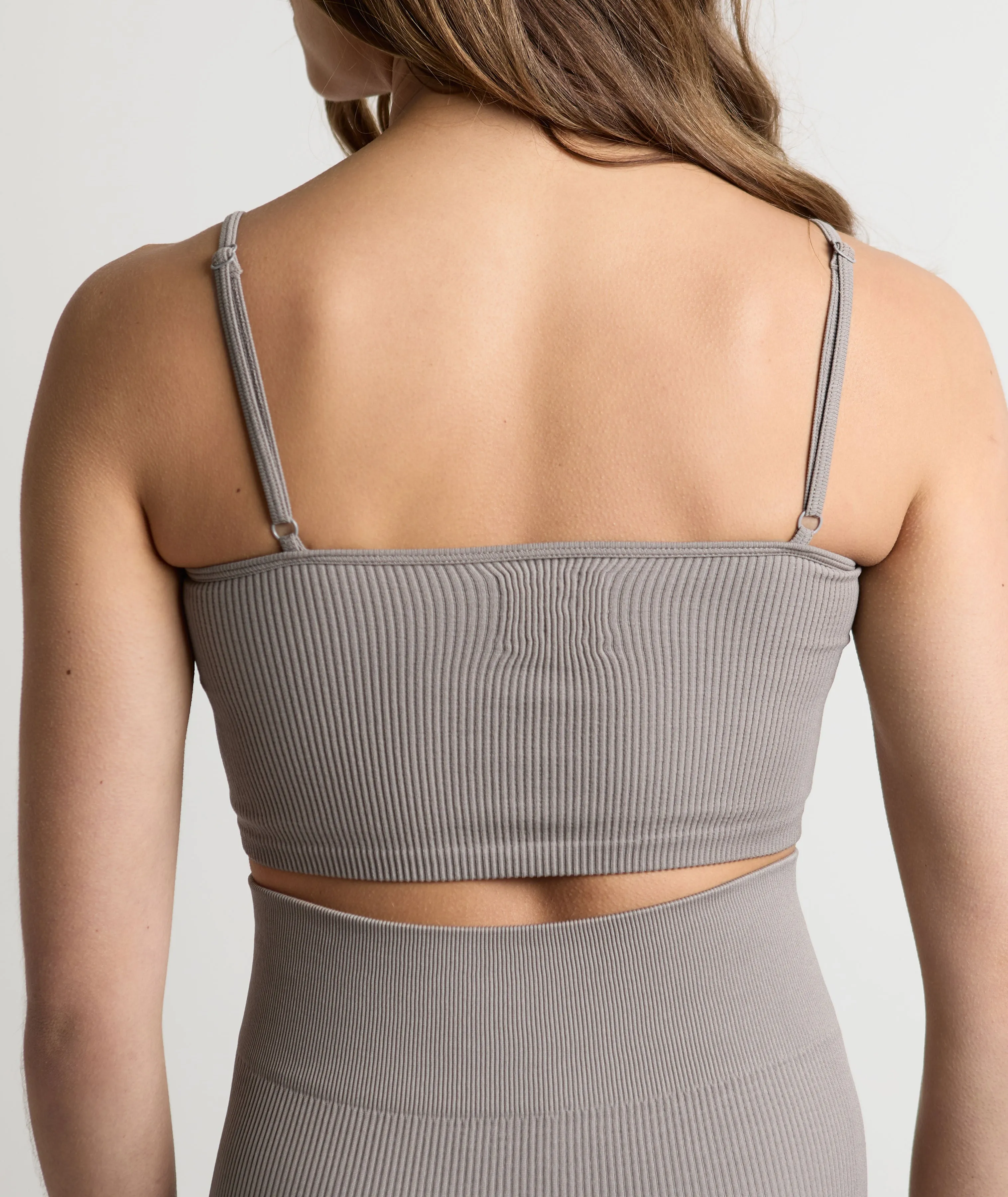 Seamless Contour Rib Crop Top - Frost Grey