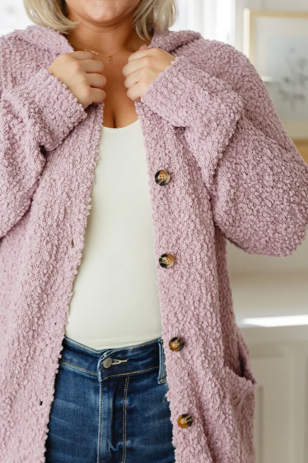 Soft Wisteria Hooded Cardigan