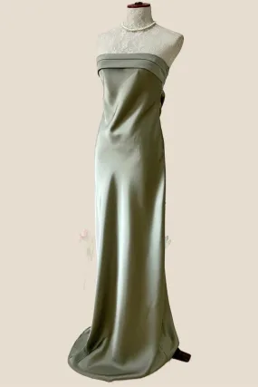 Strapless Sage Sheath Party Dress