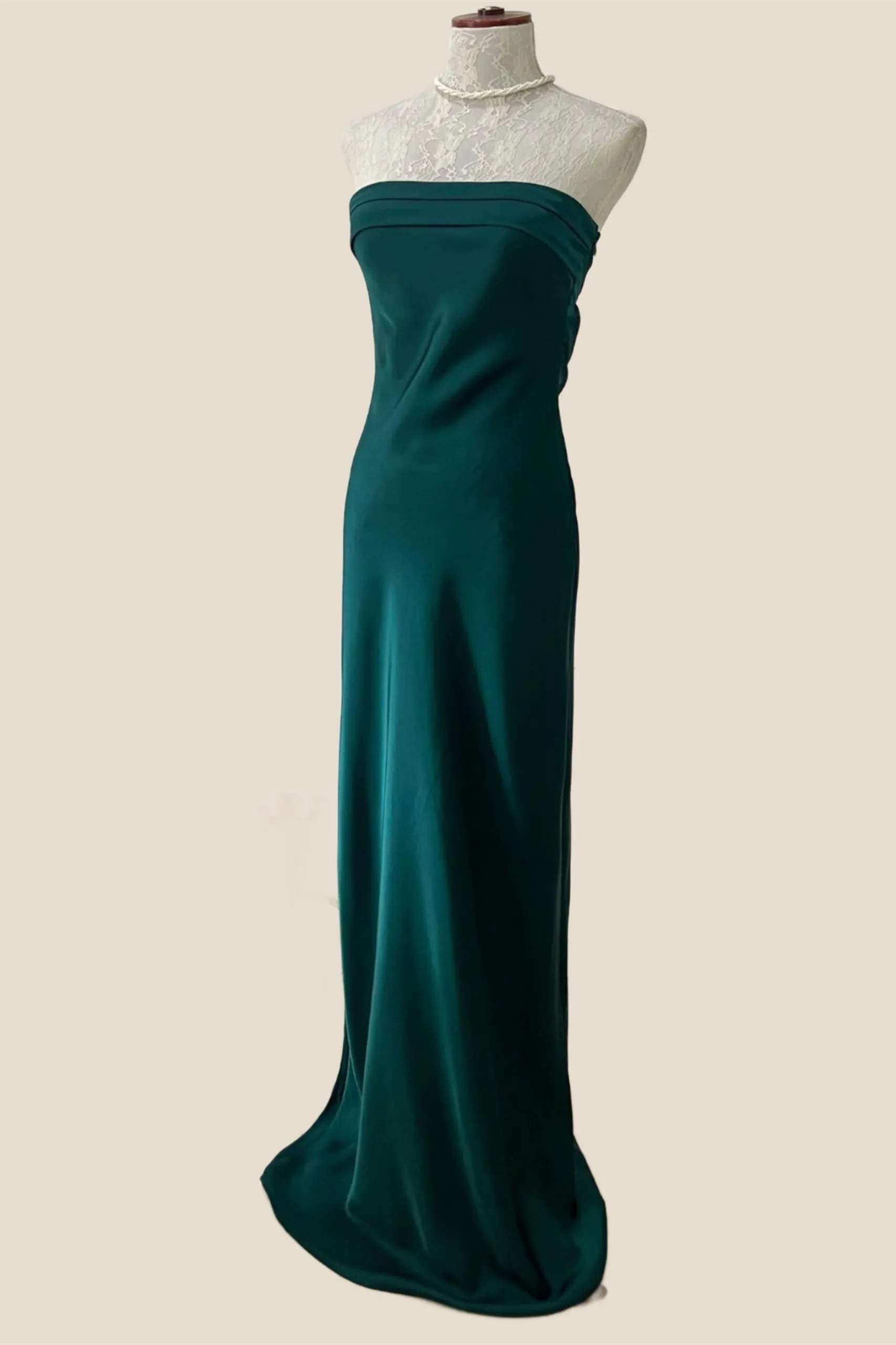 Strapless Sage Sheath Party Dress