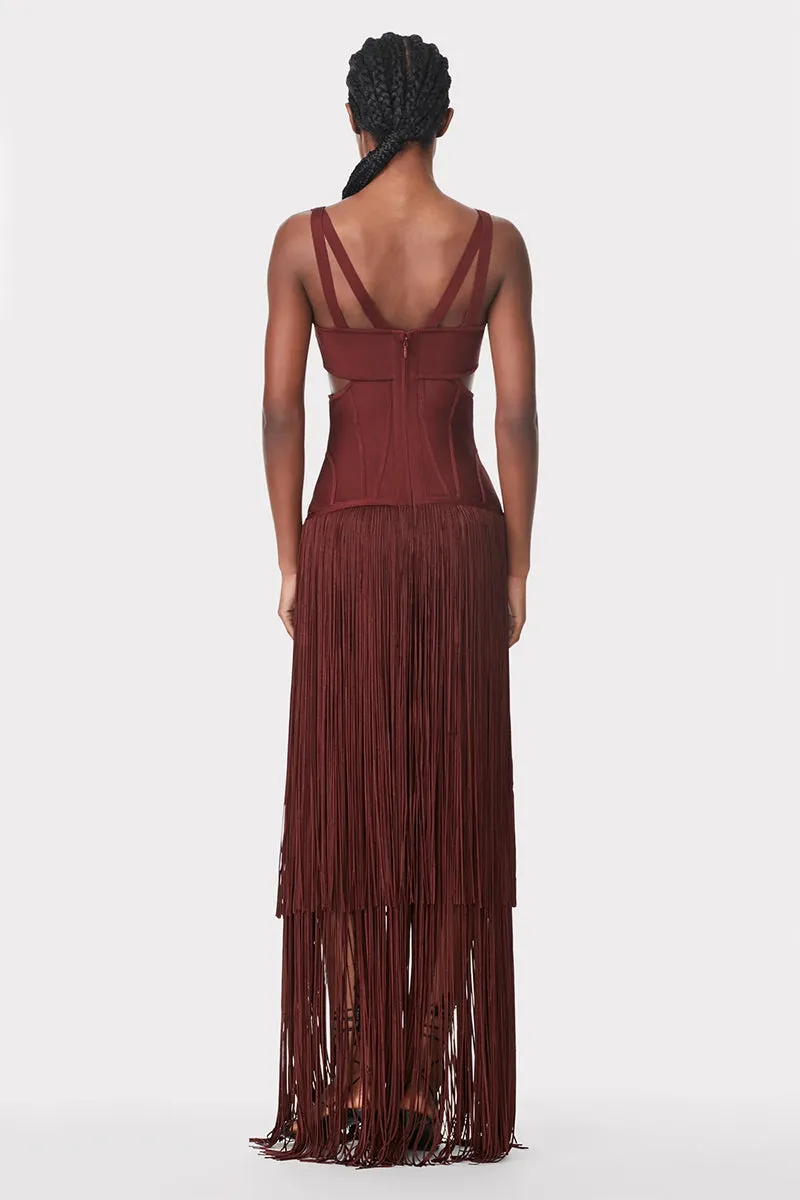 Stunning Allure Fringe Maxi Dress