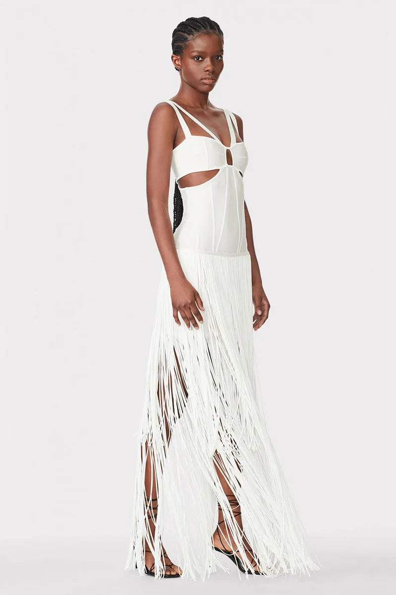 Stunning Allure Fringe Maxi Dress