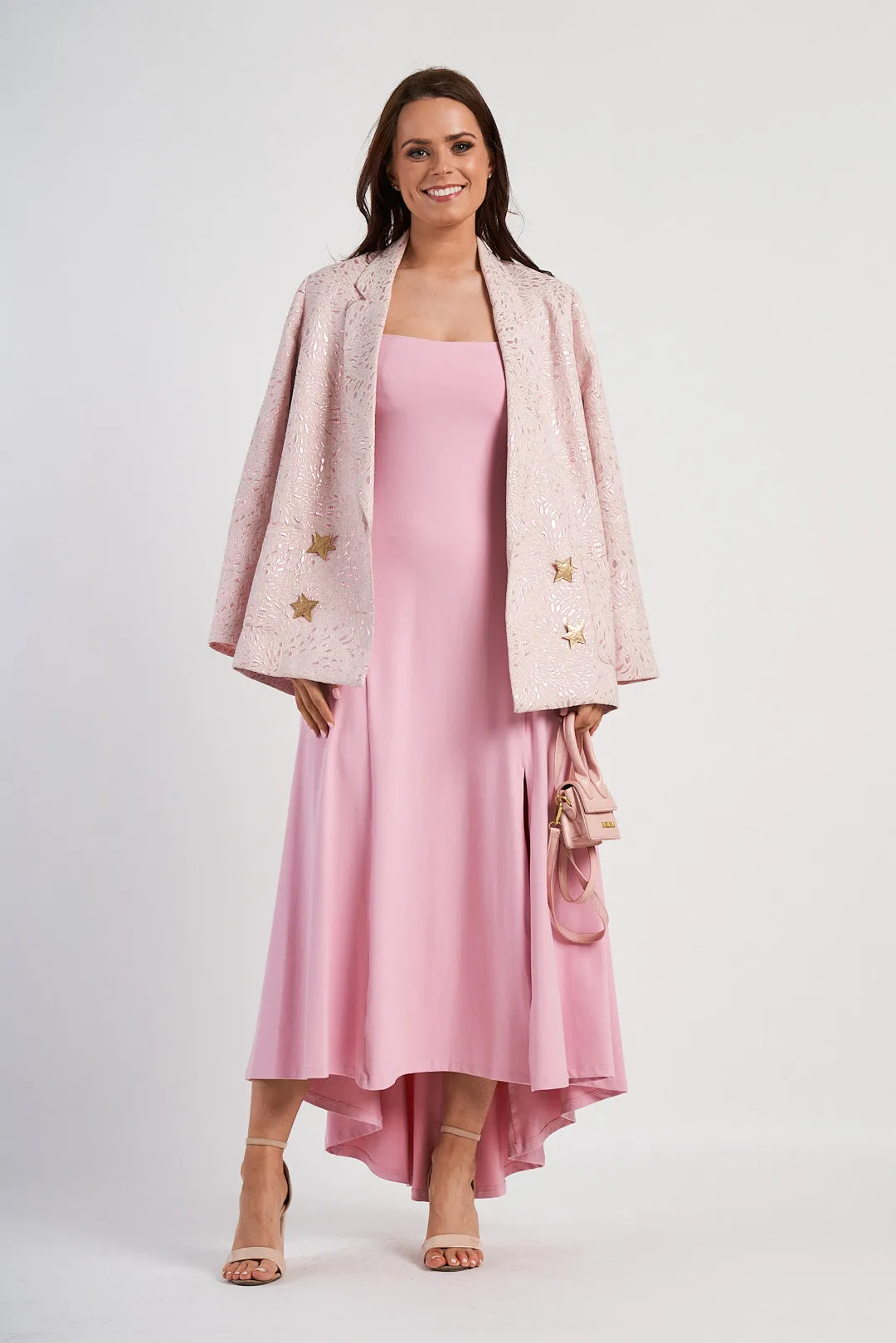 Susan Monaco Pink Spaghetti Strap Dress