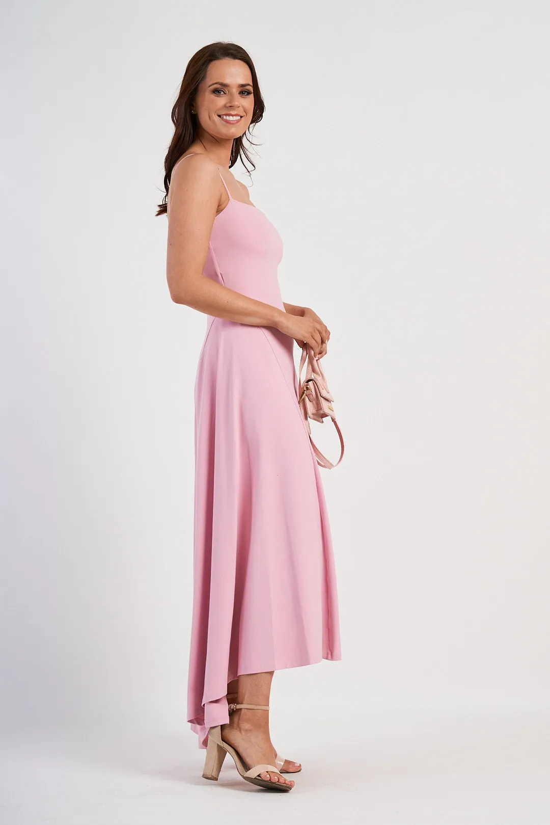 Susan Monaco Pink Spaghetti Strap Dress