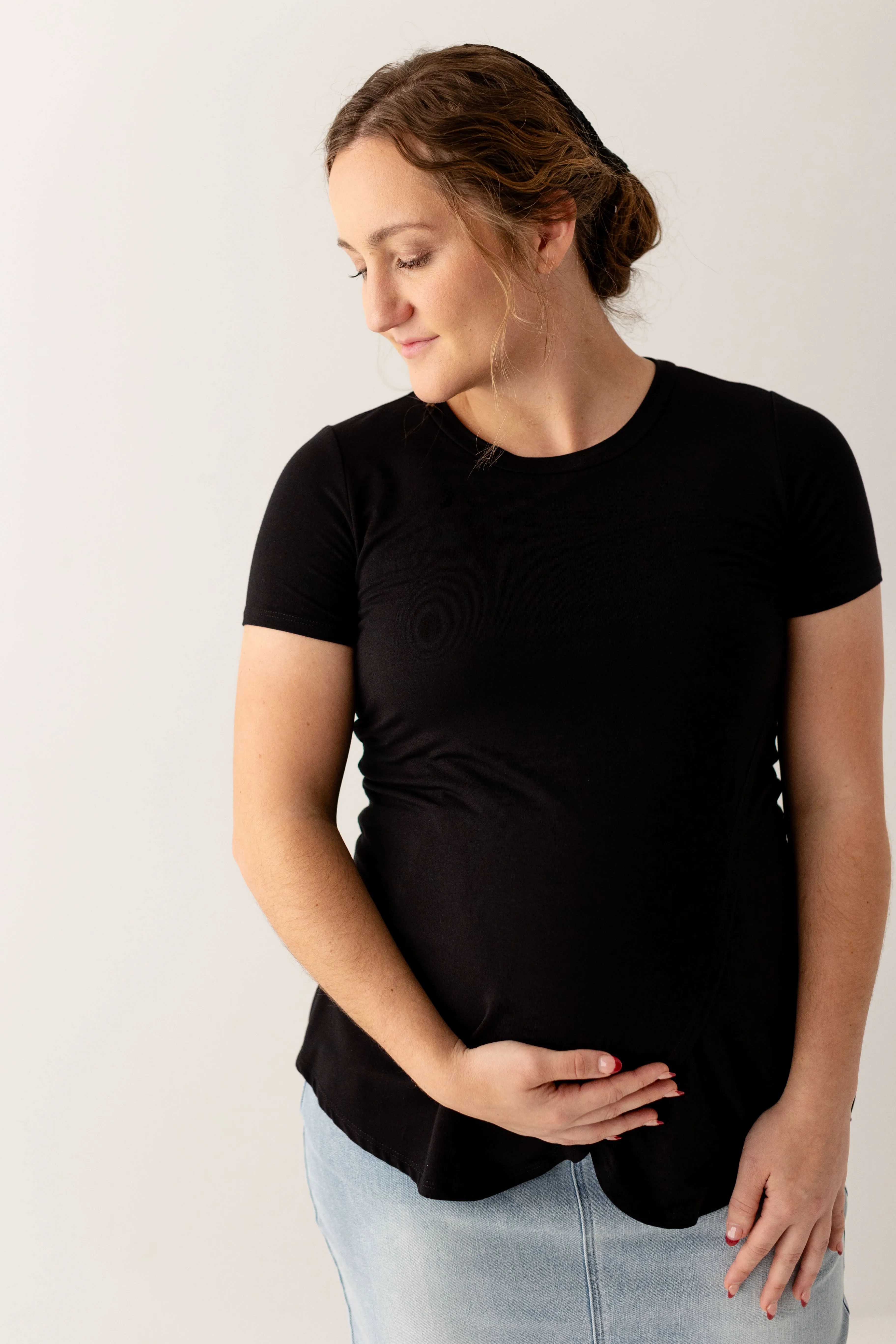 'Tara' Asymmetrical Wrap Maternity Nursing Top FINAL SALE