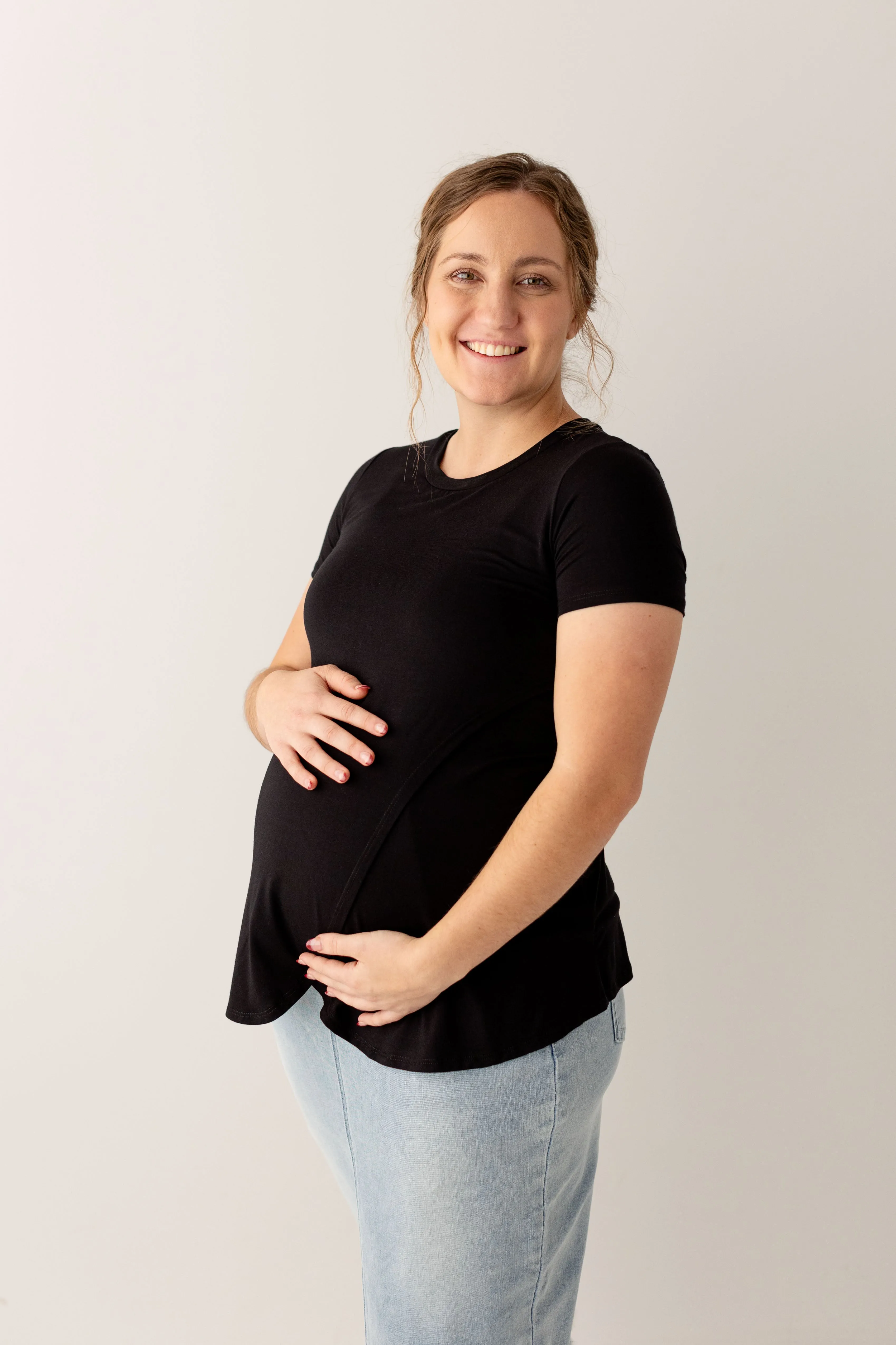 'Tara' Asymmetrical Wrap Maternity Nursing Top FINAL SALE