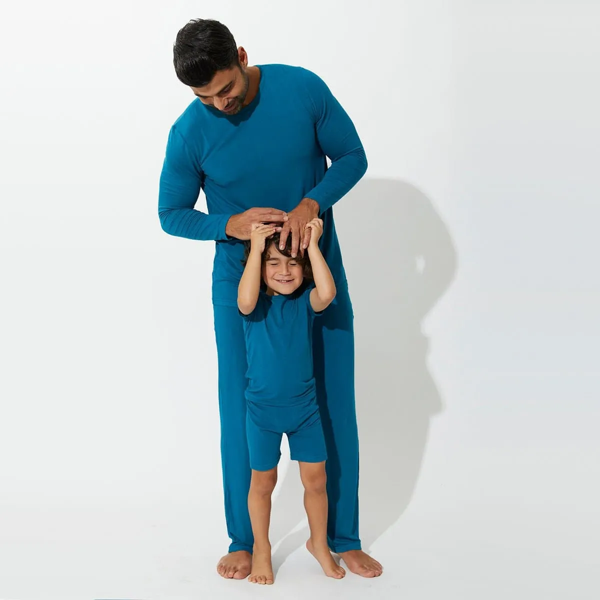 Teal Blue Bamboo Men's Pajama Set