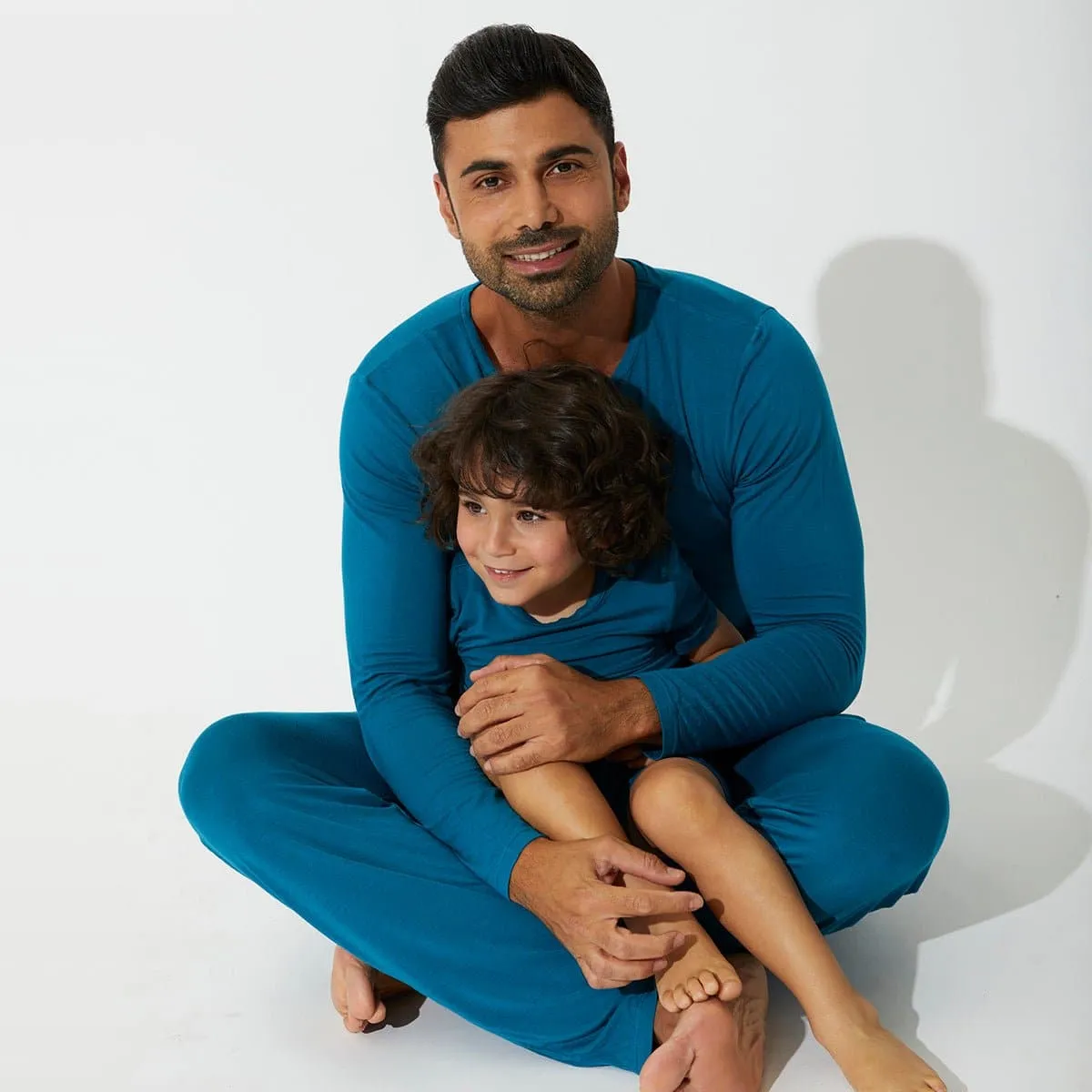 Teal Blue Bamboo Men's Pajama Set