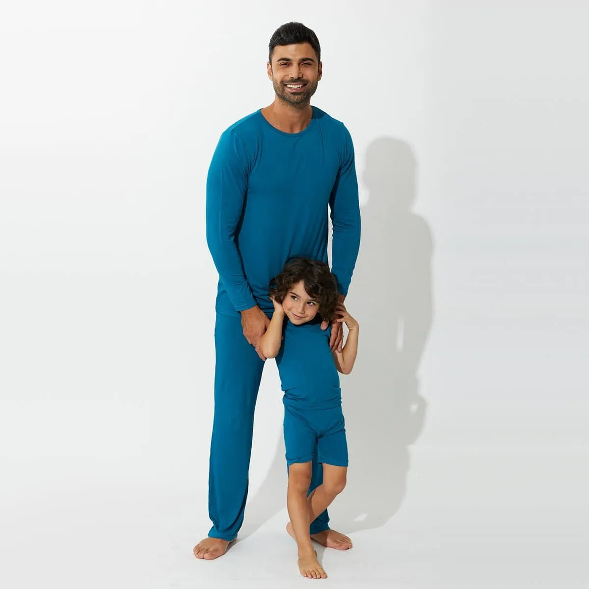 Teal Blue Bamboo Men's Pajama Set