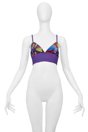 VERSACE VERSUS MULTICOLOR KALEIDOSCOPE BRA TOP