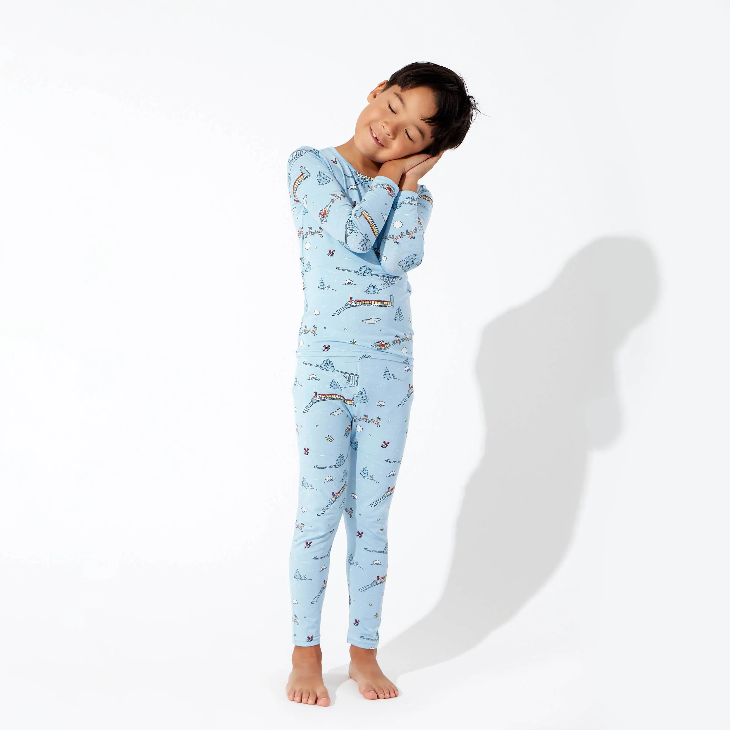 Winter Train Bamboo Kids Pajamas