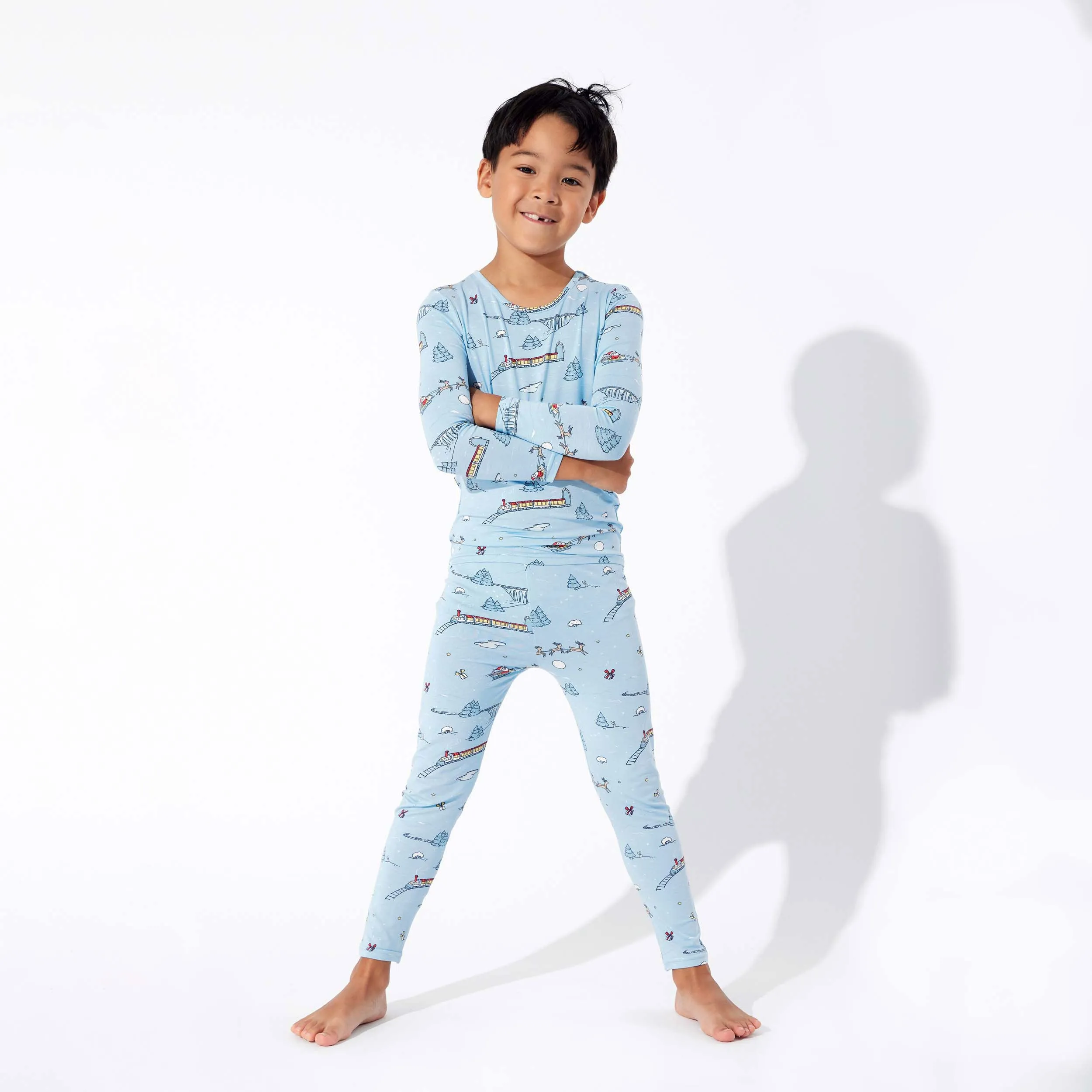 Winter Train Bamboo Kids Pajamas