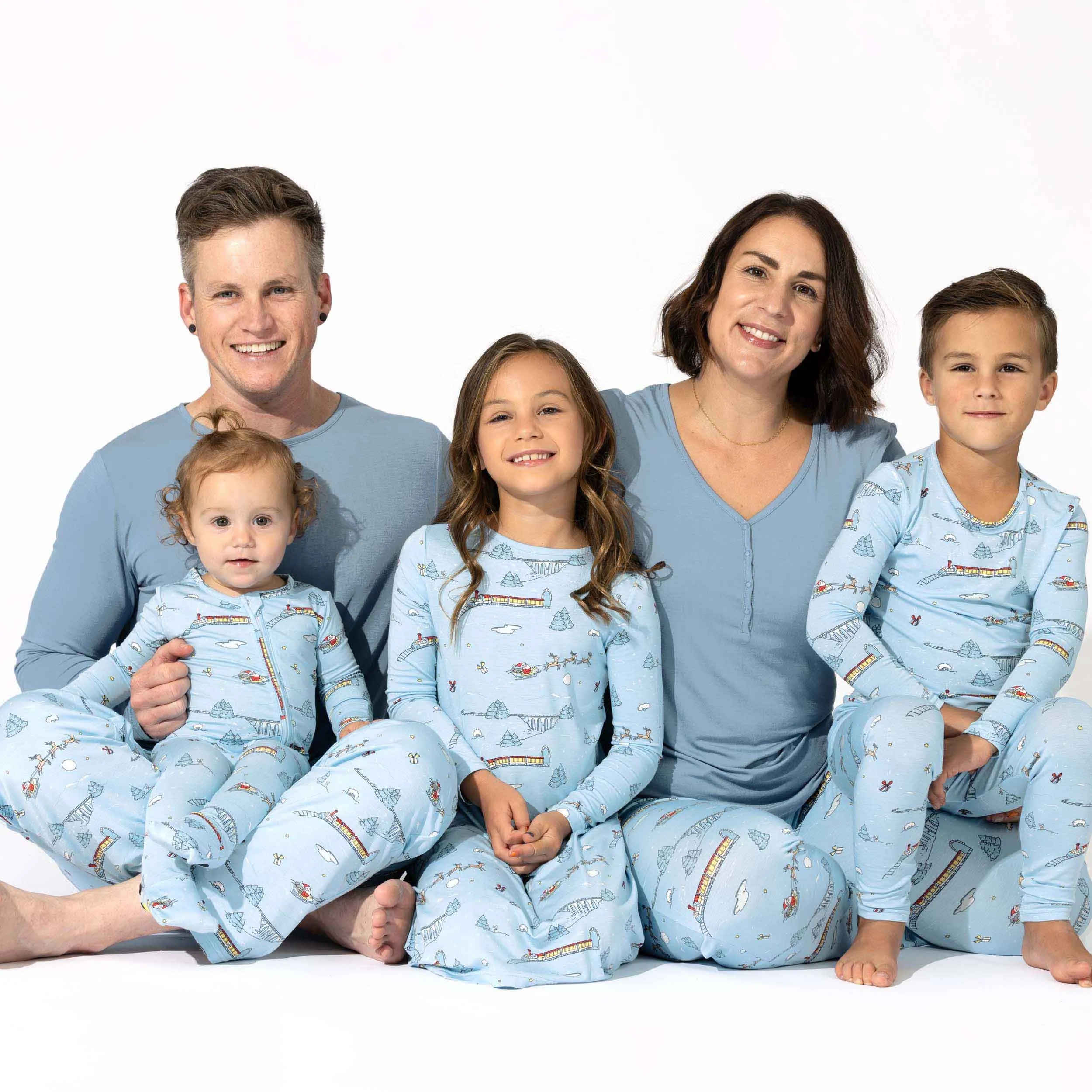 Winter Train Bamboo Kids Pajamas