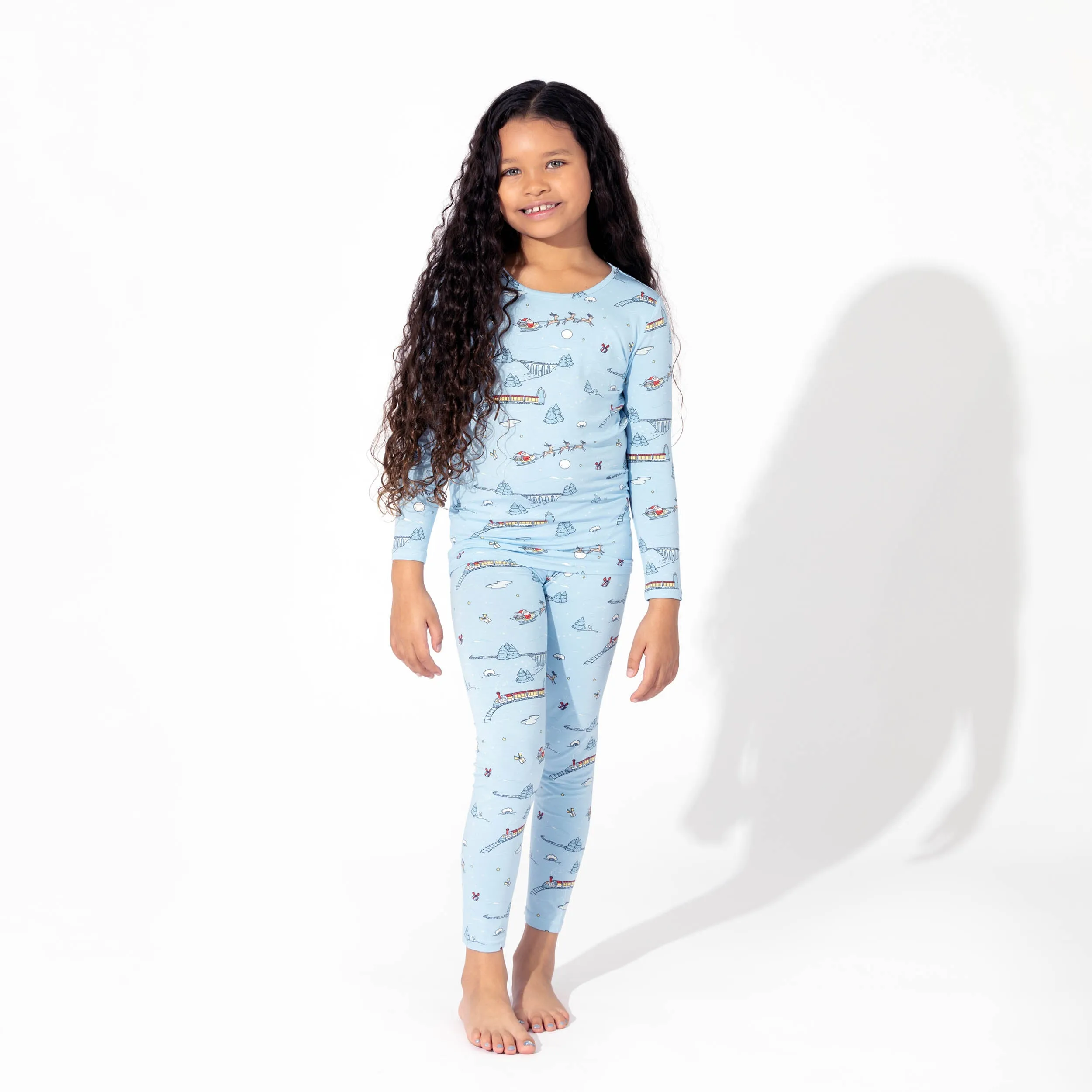 Winter Train Bamboo Kids Pajamas