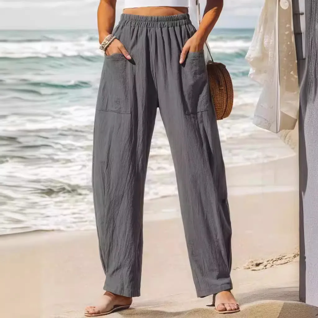 Women's Cotton And Linen Casual Pants