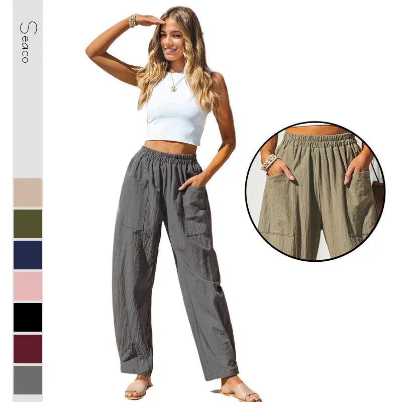 Women's Cotton And Linen Casual Pants