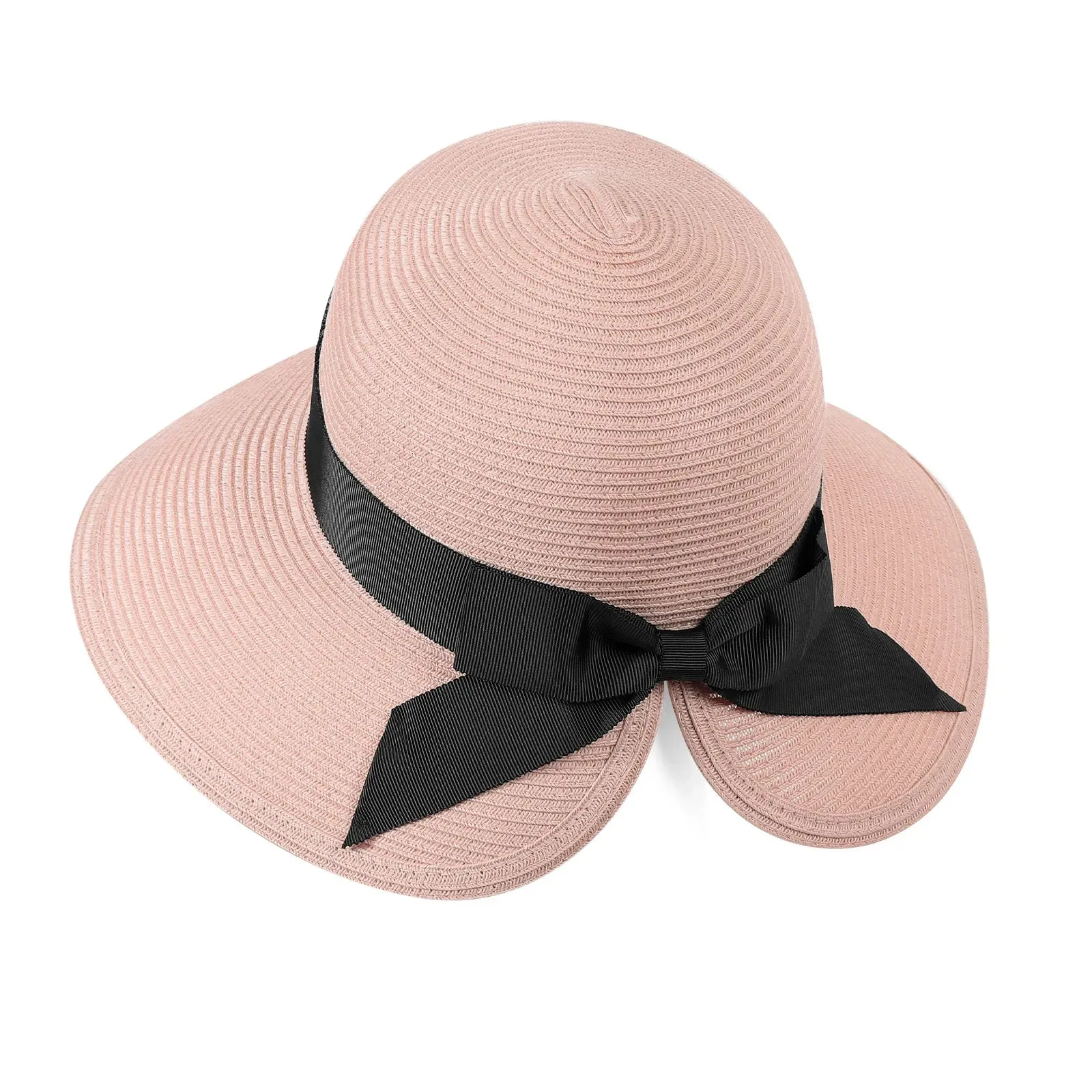 Women's Wide Brim Sun Hat - Summer Packable & Foldable Beach Straw Hat - UPF 50  | Adjustable Strap