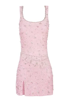 Wren Embellished Mini Dress - Rose